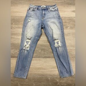 KanCan Light Blue Distressed Straight Leg Jeans Women’s Size 5/26